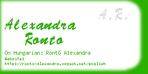 alexandra ronto business card